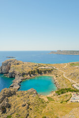 View of the coast in Rhodes Greece