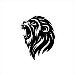 Fototapeta premium Lion head roaring fiercely