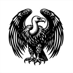Vulture with spread wings