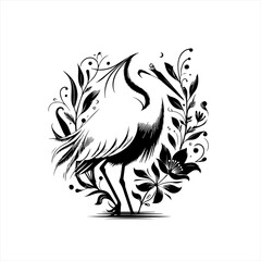 Fototapeta premium Elegant crane illustration