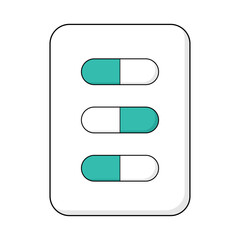 three-contained tablets of the drug are blue-white in color. medical device images. medical devices