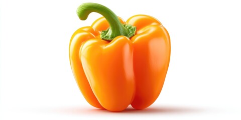 Close-up of a single orange bell pepper.
