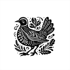 Obraz premium Folk art bird illustration