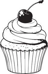 Sweet Treat Delight: An inviting close-up of a delightful cupcake adorned with a vibrant cherry. A classic dessert, inviting you to savor its sweetness and visual appeal.