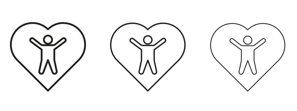 Wellness icon in stroke art design versions. EPS 10