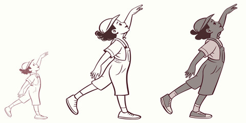 Whimsical Child Silhouette Vector Set – Storytelling Poses for Children’s Books & Imaginative Projects