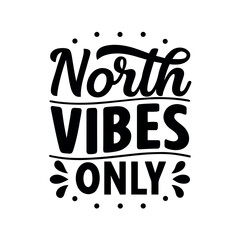 Typography Calligraphy Design Template with North Directional Text and Color Elements