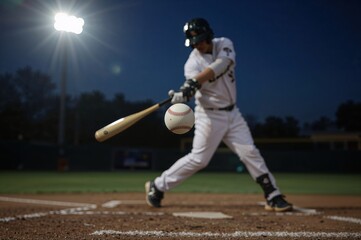 Teenage baseball player mid-swing at home plate during a competitive game, showing athletic movement, youth sports, and outdoor action