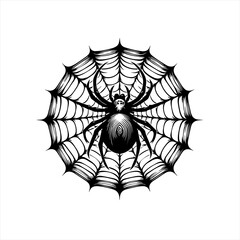 Fototapeta premium Spider on a web illustration