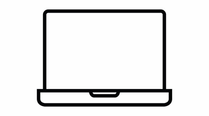 Laptop Vector Icon. Vector black and white editable linear illustration of a laptop.