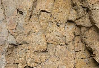 the structure of the rock surface in the section, quarrying in the natural environment, sunny day