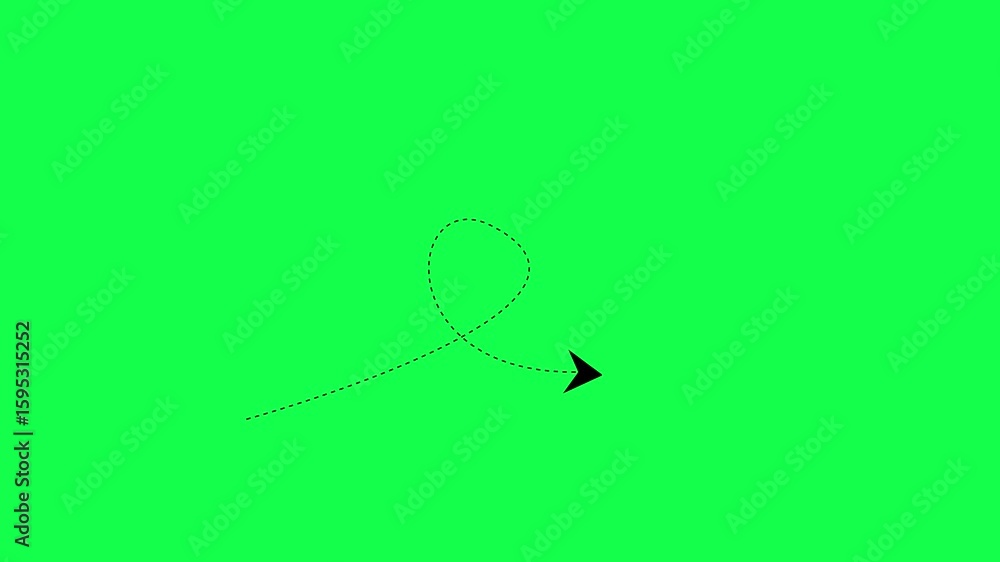 Poster up dots arrow animation. white dots arrow on transparent background. 4k video