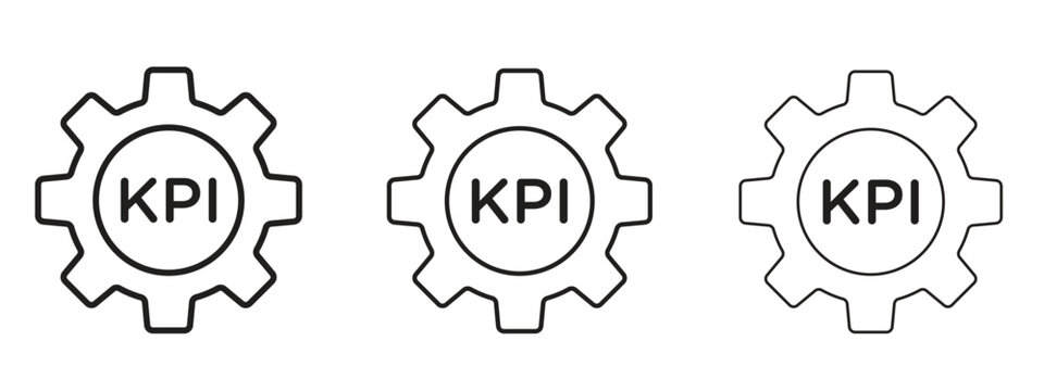KPI icon in stroke art design versions. EPS 10