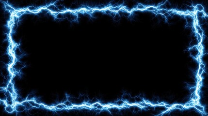 Energetic Lightning Frame. Electrifying Border Design with High Voltage Style and Electric Vibes
