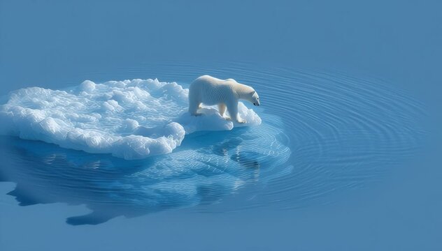 Polar bear on a melting ice floe (1)
