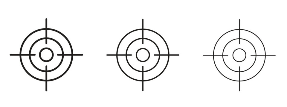 Gun target icon in stroke art design versions. EPS 10
