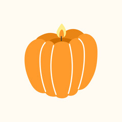 A cozy vector Halloween candles with pumpkin. Great for cozy autumn designs, home decor scenes, and holiday printables