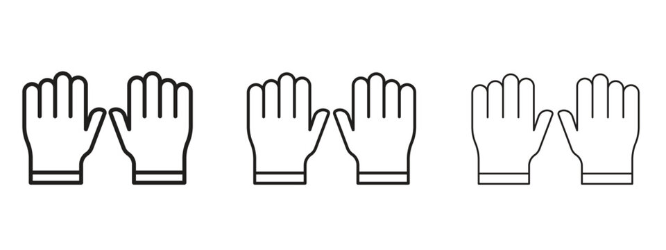 Gloves icon in stroke art design versions. EPS 10