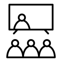 Workshop Attendance Vector Line Icon Design