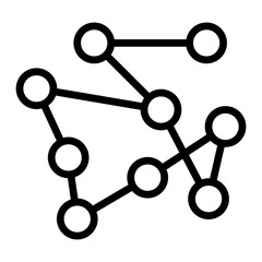 Mind Map Vector Line Icon Design