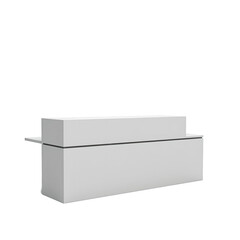 Naklejka premium Modern reception counter in minimalist style Clean lines and simple design isolated on white background Perfect for office or business concepts