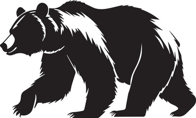 Majestic Bear Silhouette: A powerful silhouette of a bear in its natural habitat, capturing the raw power and grace of this iconic animal.