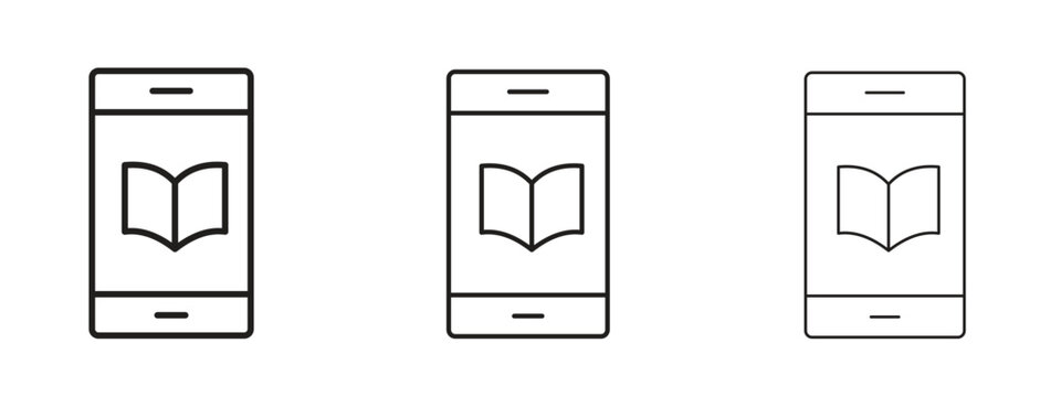 Ebook icon in stroke art design versions. EPS 10