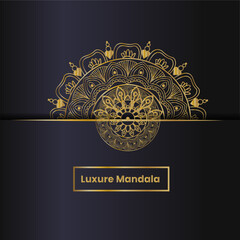 Elegant gold mandala design on dark textured background