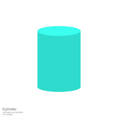 3D Cylinder Shape Isolated on Transparent Background