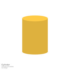 3D Cylinder Shape Isolated on Transparent Background