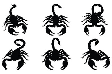 set of black silhouettes of animals