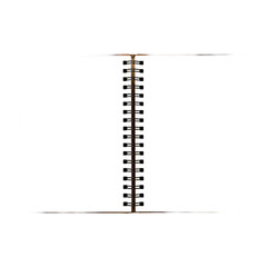 Spiral bound kraft notebook open to blank page on white background Perfect for creative writing journaling and sketching