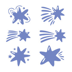 Blue Shooting Stars Vector Clipart