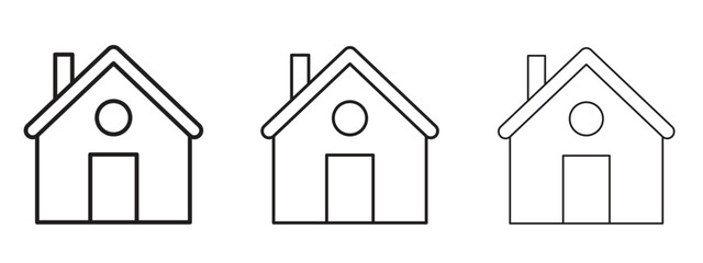 Chalet icon in stroke art design versions. EPS 10