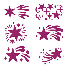 Shooting Star Silhouette Vector Set