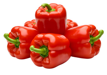 Red peppers isolated on white or transparent background. PNG