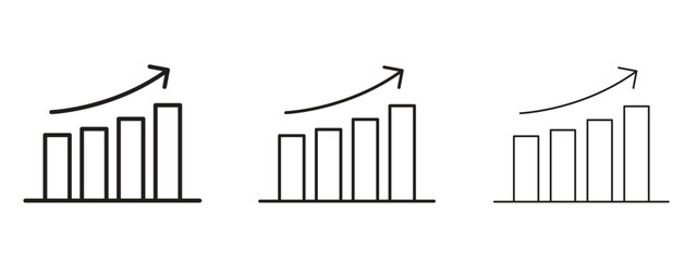 Business performance icon in stroke art design versions. EPS 10