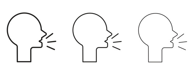 Breath icon in stroke art design versions. EPS 10