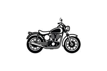 Classic Motorcycle Silhouette Illustration A Timeless Icon of Freedom and Adventure Perfect for Logos Designs and Creative Projects with a Touch of Retro Style and