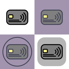 Banking card with near field communication symbol -payments, payment methods, contact-less payment and digital payment icon.