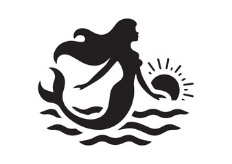 Mermaid Silhouette Vector Illustration