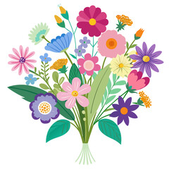 bouquet of flowers on white