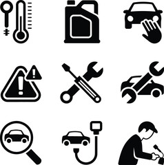 Obraz premium Car repair and automotive services icons set