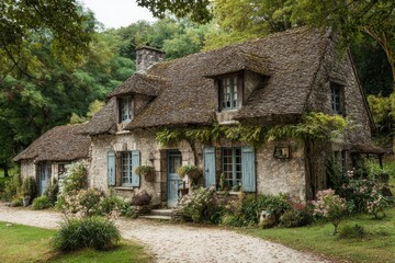 Charming Ancient Cottage in the Countryside of Normandy, France: A Beautiful Blend of Traditional Architecture and Rustic Bungalow Style