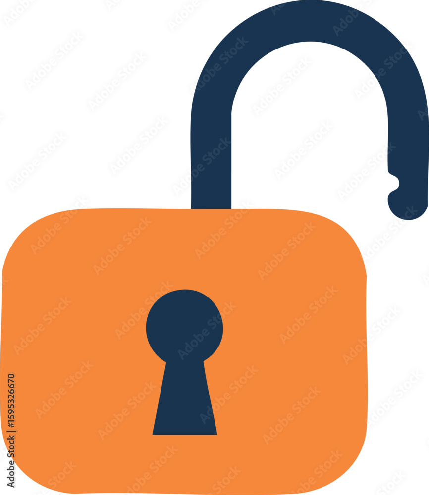 Aufkleber unlocked padlock icon symbolizing security access and protection in vector design style