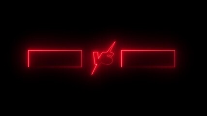 neon Verses 3D text pink and blue Game Play, and fight scene concept Motion graphics Animation 4k. Abstract neon verses animated isolated on black background. - Powered by Adobe