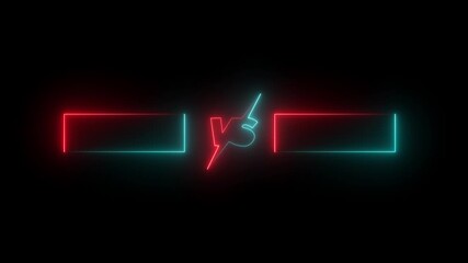 neon Verses 3D text pink and blue Game Play, and fight scene concept Motion graphics Animation 4k. Abstract neon verses animated isolated on black background. - Powered by Adobe