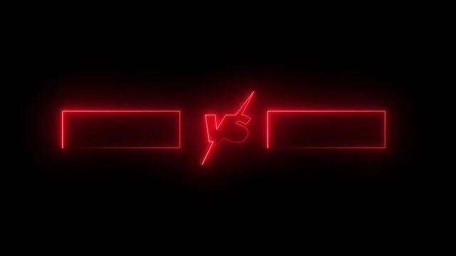 neon Verses 3D text pink and blue Game Play, and fight scene concept Motion graphics Animation 4k. Abstract neon verses animated isolated on black background.