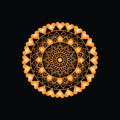 Intricate golden mandala on a dark background