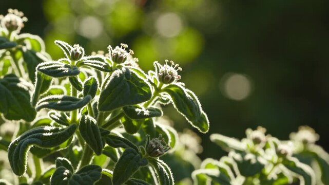 Fresh Origanum syriacum, commonly known as Za'atar, flourishing in the spring season